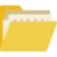 Yellow folder with documents