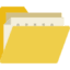 Yellow folder with documents