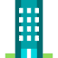 Teal office building
