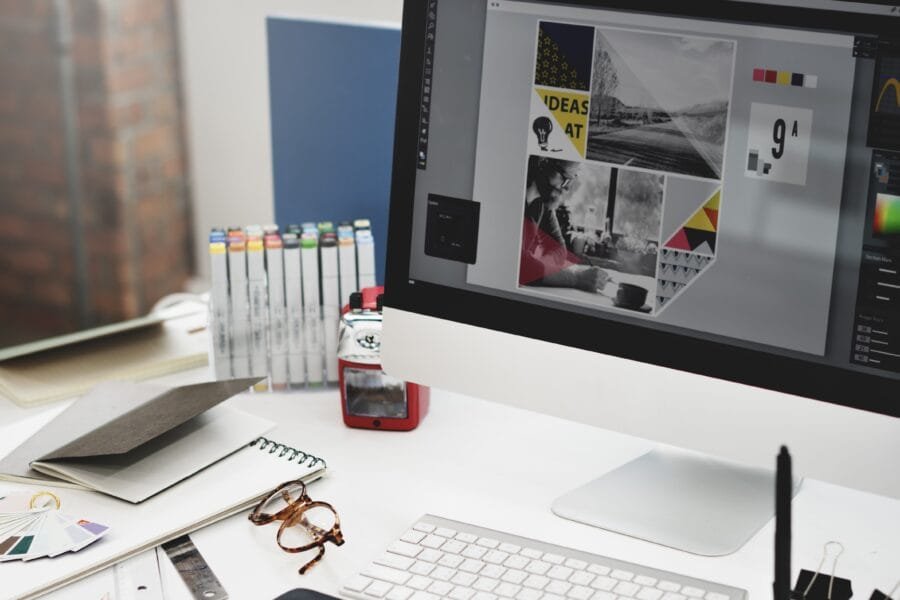 Desk top computer in a design program